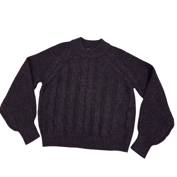Free Assembly Men's Black Cable Knit Sweater Size L NWT - Picture 1 of 7